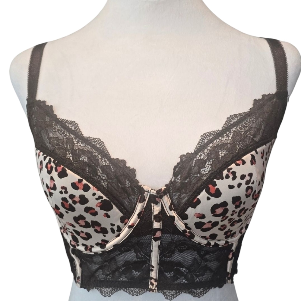 ADORE‎ ME Animal Print Intimates Balconette Bra Size 32DD